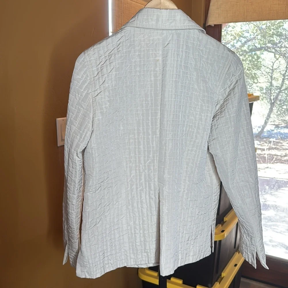 Randy Kemper Cream Ivory Quilted Jacket Size 8 - Picture 7 of 10
